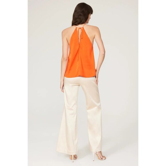 Obando Orange Skinny Strap Satin Tank Top Women's Size 4 - Picture 3 of 8